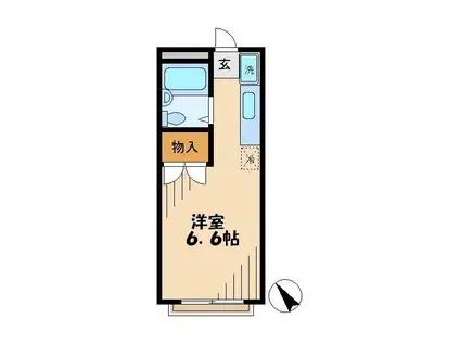 エステートピアさいとう(1K/2階)の間取り写真