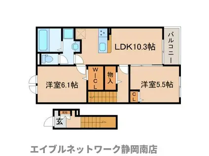 ダブル・クエスト I(2LDK/2階)の間取り写真