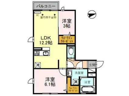 AXAS 8(2LDK/2階)の間取り写真