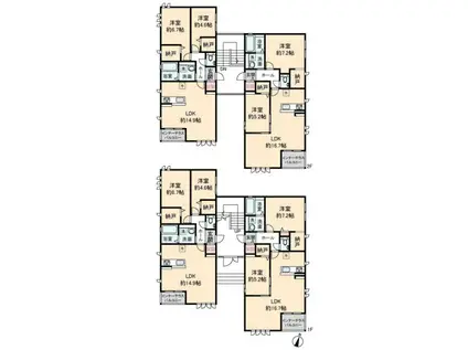 ハルク城南(2LDK/1階)の間取り写真