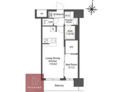 コンフォリア・リヴ新大阪西宮原ソルテラス(1LDK/11階)の間取り写真