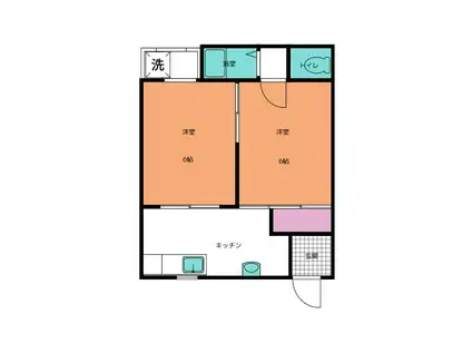 タチバナ荘第3(2K/1階)の間取り写真