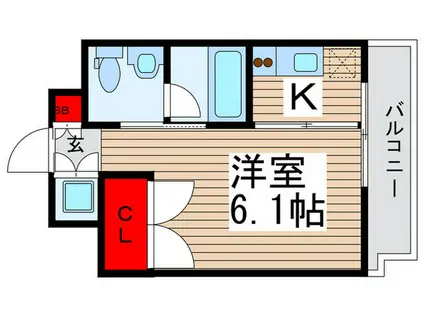 パークフラッツ松戸(1K/8階)の間取り写真