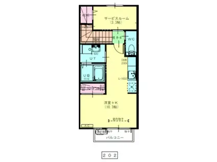 ＪＲ東北本線 古館駅 徒歩12分 2階建 築5年(1SK/2階)の間取り写真