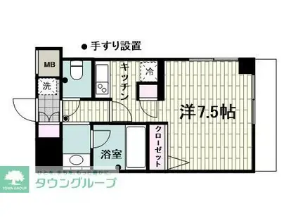 アンジュプレイス三軒茶屋(1K/10階)の間取り写真