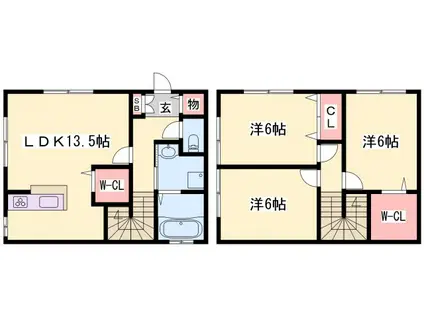 コンフォート井野原III(3LDK/1階)の間取り写真