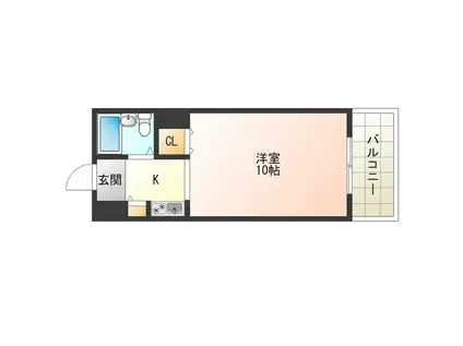 サンクリエート薫風(1K/1階)の間取り写真