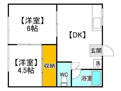 さつきコーポA棟(2DK/1階)の間取り写真