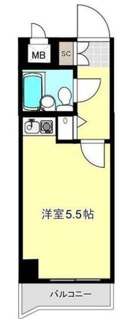 ライオンズプラザ海老名(ワンルーム/4階)の間取り写真