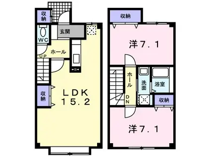 プラシード(2LDK/1階)の間取り写真