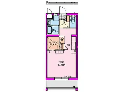 M10みまた(ワンルーム/1階)の間取り写真