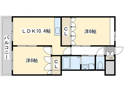 こもれび(2LDK/2階)の間取り写真