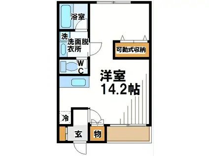 コーポさかえII(1K/1階)の間取り写真