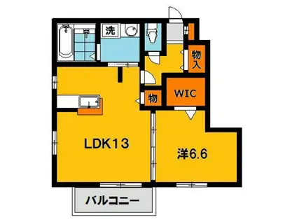 クローバーヒル城南A(1LDK/1階)の間取り写真