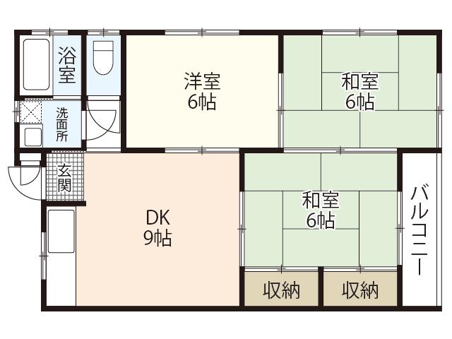 渡部ビル(3LDK/1階)の間取り写真