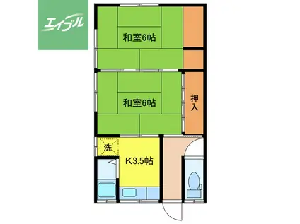 辻郷アパート(2K/2階)の間取り写真