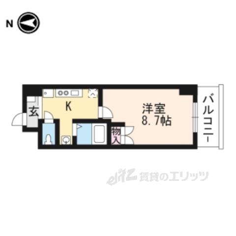 マインズ・コム四条大宮(1K/10階)の間取り写真