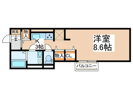 サテライト海老名(1K/2階)の間取り写真