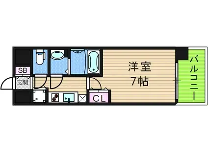 トヨトミステイプレミアム阿倍野天王寺(1K/5階)の間取り写真