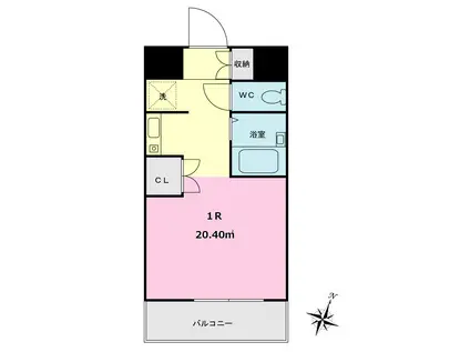 キシュハーズM・M(ワンルーム/2階)の間取り写真