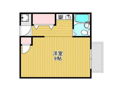 グランヴェルデ中桜塚(1K/2階)の間取り写真