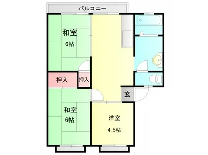 アーバン池田B棟(3DK/1階)の間取り写真