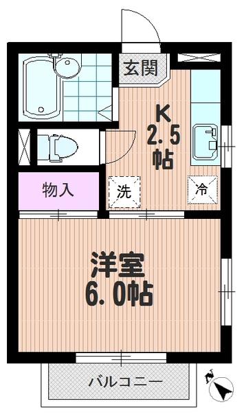サニ-コート(1K/2階)の間取り写真