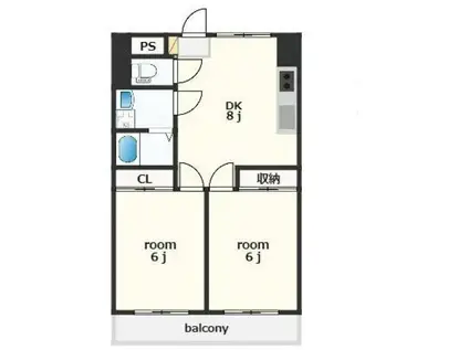 第2かなまるビル(2DK/7階)の間取り写真