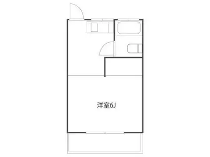 第一落合荘(1K/2階)の間取り写真