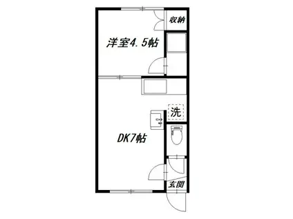 メゾンアルベール旭川(1DK/1階)の間取り写真
