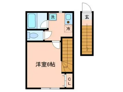 リバージュ池上(1K/2階)の間取り写真