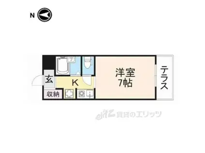 クレール秋篠(1K/1階)の間取り写真