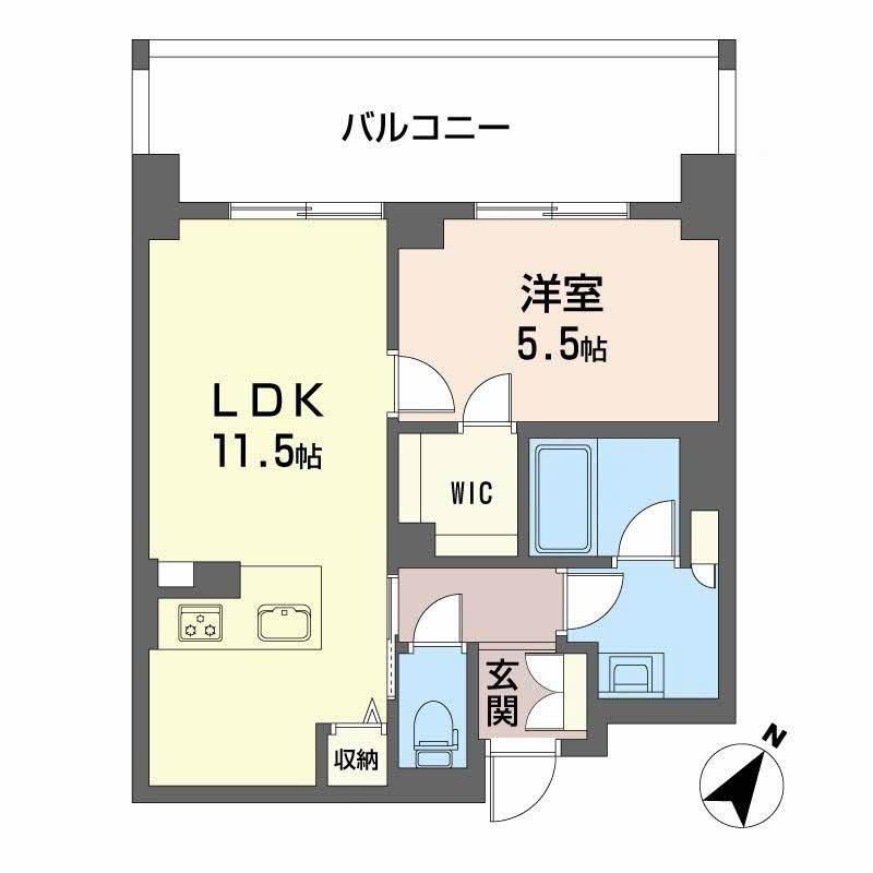 リビエナ グラン 新梅田(1LDK/8階)の間取り写真