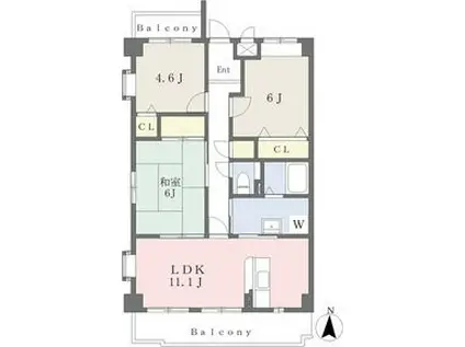 ブリックコート52(3LDK/2階)の間取り写真