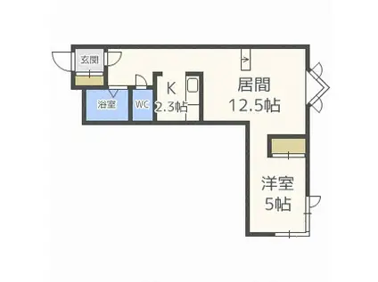 アーブ円山(1LDK/2階)の間取り写真