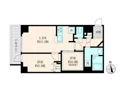GRAN PASEO上野御徒町(2LDK/10階)の間取り写真