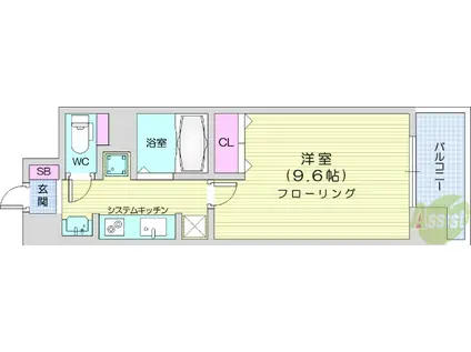 レジディア榴岡公園(1K/7階)の間取り写真