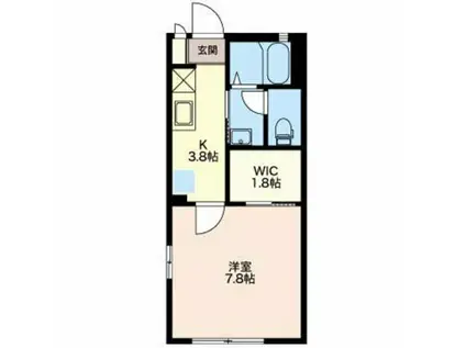 ディアス・ワンズ(1K/2階)の間取り写真