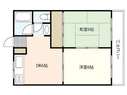 マンションシバタ(2DK/2階)の間取り写真