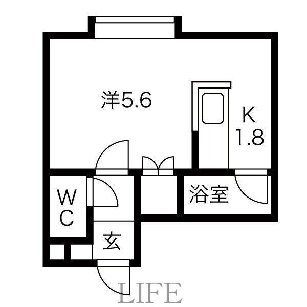 フォレストヒルズ東札幌(1K/3階)の間取り写真