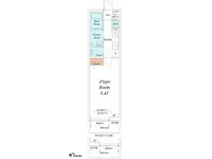 リブリ・OZウイング(1K/1階)の間取り写真