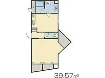 スマイルパークトダビル(1DK/6階)の間取り写真