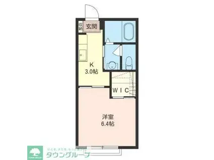 フレシールII(1K/1階)の間取り写真