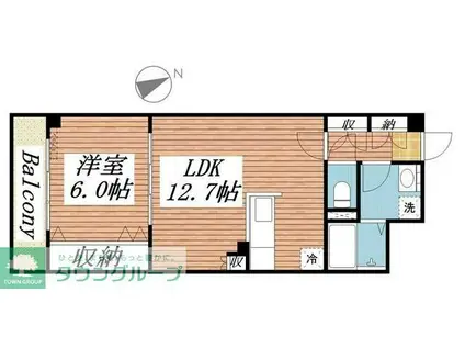 ハイムヤツ(1LDK/2階)の間取り写真