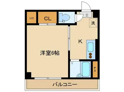 第59シンエイビル(1K/1階)の間取り写真