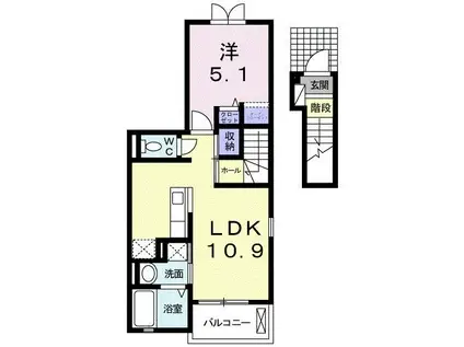 メゾン・ド・キャトル(1LDK/2階)の間取り写真