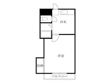 ラロンドII(1DK/4階)の間取り写真
