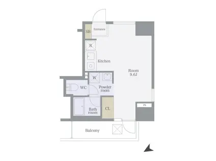 グレイスコート上野(ワンルーム/3階)の間取り写真