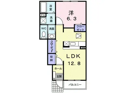 パーク・メート(1LDK/1階)の間取り写真