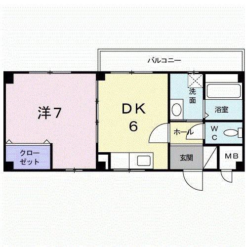 フィオーレ(1DK/2階)の間取り写真